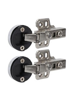 Thoraya 2Set Stainless Steel 201 Cabinet Glass Door Hinge 35 Cup Glass Door Damping Buffer Hinge Middle Bend Half Overlay 9mm  - Image 4