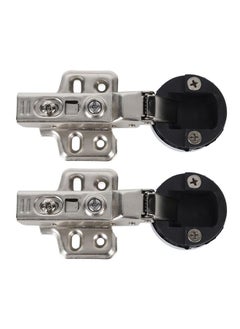 Thoraya 2Set Stainless Steel 201 Cabinet Glass Door Hinge 35 Cup Glass Door Damping Buffer Hinge Middle Bend Half Overlay 9mm  - Image 5