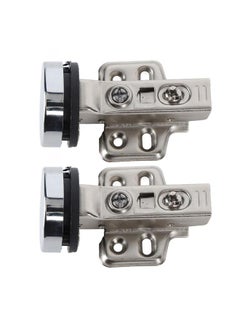 Thoraya 2Set Stainless Steel 201 Cabinet Glass Door Hinge 35 Cup Glass Door Damping Buffer Hinge Middle Bend Half Overlay 9mm  - Image 2