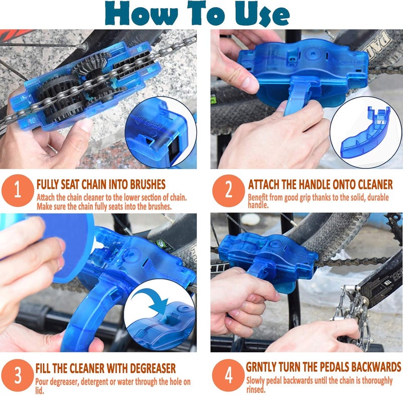Alainny 4-Piece Bike Chain Cleaner and Brush Kit for Mountain, Road, and BMX Bikes - Image 5