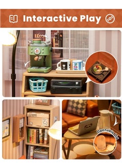 Robotime Rolife Cozy Living Lounge DIY Plastic Miniature House DW007 Decorative DIY Crafts/Birthday Gifts/Home Decor For Girls&Boys Teens&Adults  - Image 5