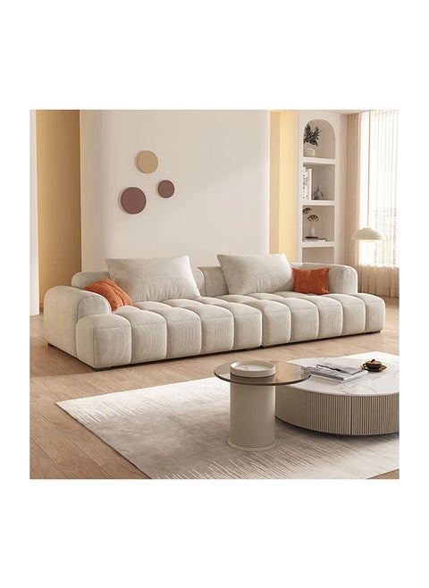 Bianca Modular Sofa in Corduroy Fabric in Ivory Color Modular Sofa 220cm