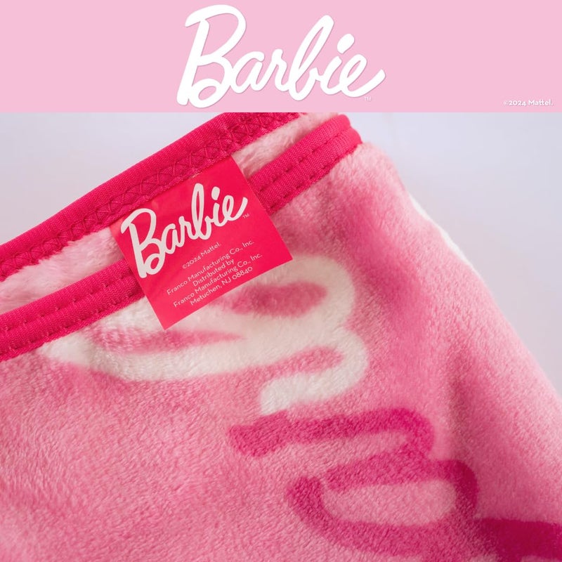 Franco Franco Barbie Kids Bedding Super Soft Cozy Silk Touch Throw  40 in x 50 in  (Officially Licensed Product) - Image 3