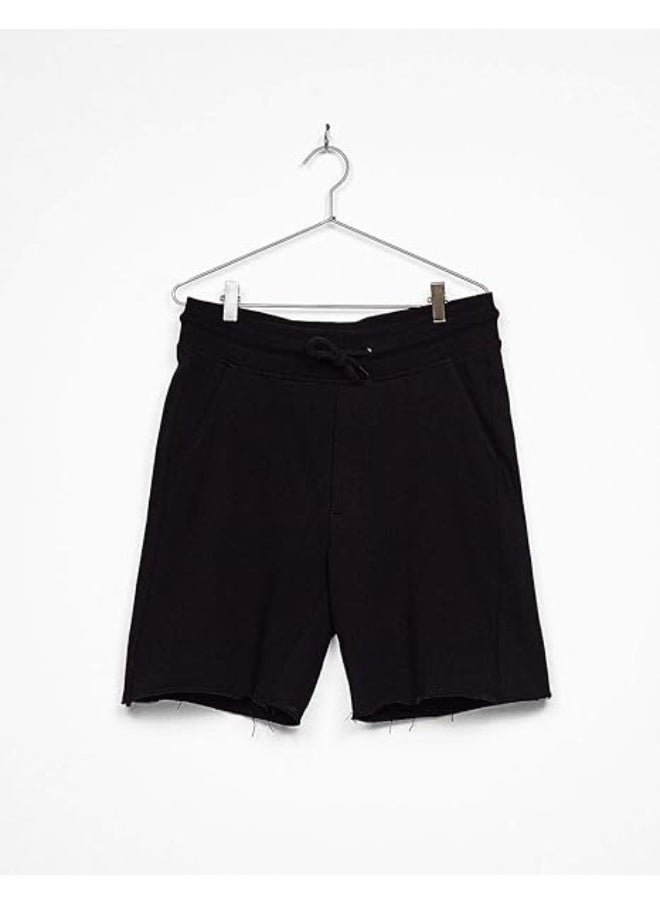 LOUD UNIVERSE Men's Black Cotton Bermuda Shorts – Elastic Waistband with Drawstring, Diagonal Pockets, Running & Leisure Gym Shorts  - Image 1