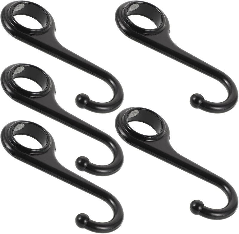 LABRIMP 5pcs Black S-Shaped Heavy Duty Metal Hooks Multipurpose Kitchen and Bathroom Hanging Organizer for Towels, Keys, and Household Use - Image 1