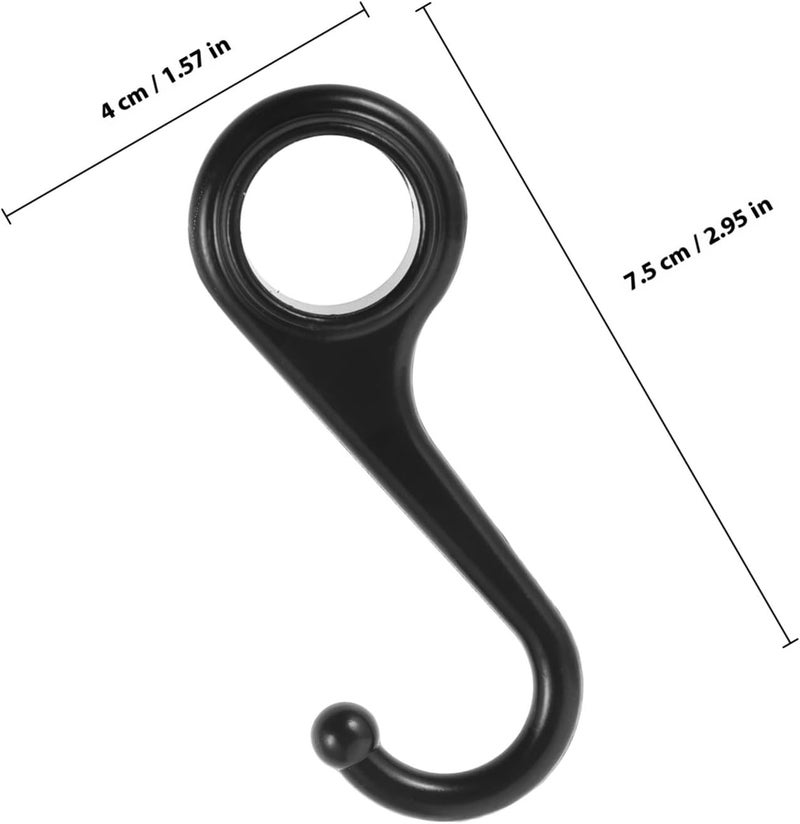 LABRIMP 5pcs Black S-Shaped Heavy Duty Metal Hooks Multipurpose Kitchen and Bathroom Hanging Organizer for Towels, Keys, and Household Use - Image 2