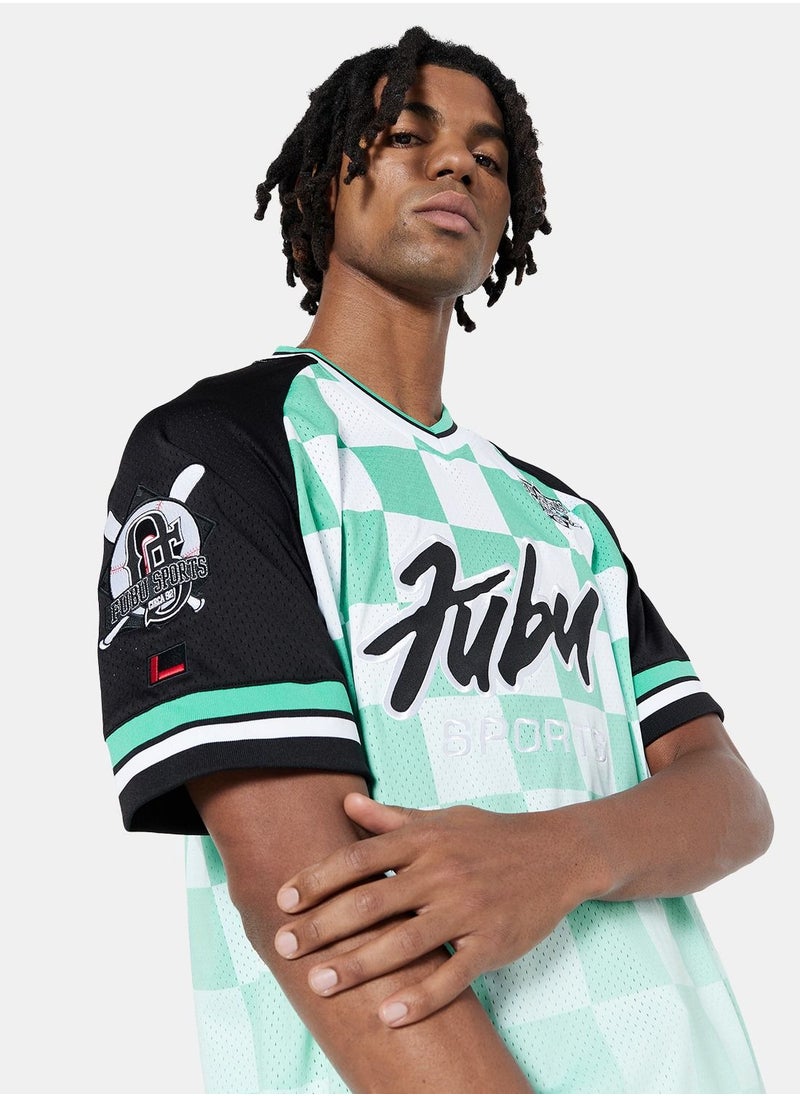 FUBU - Sports Check Mesh T-Shirt - Image 1