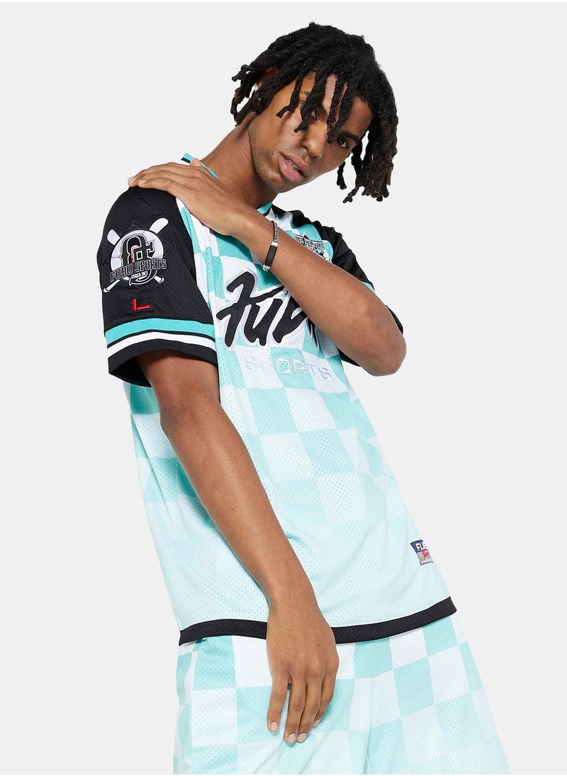 FUBU - Sports Check Mesh T-Shirt - Image 1