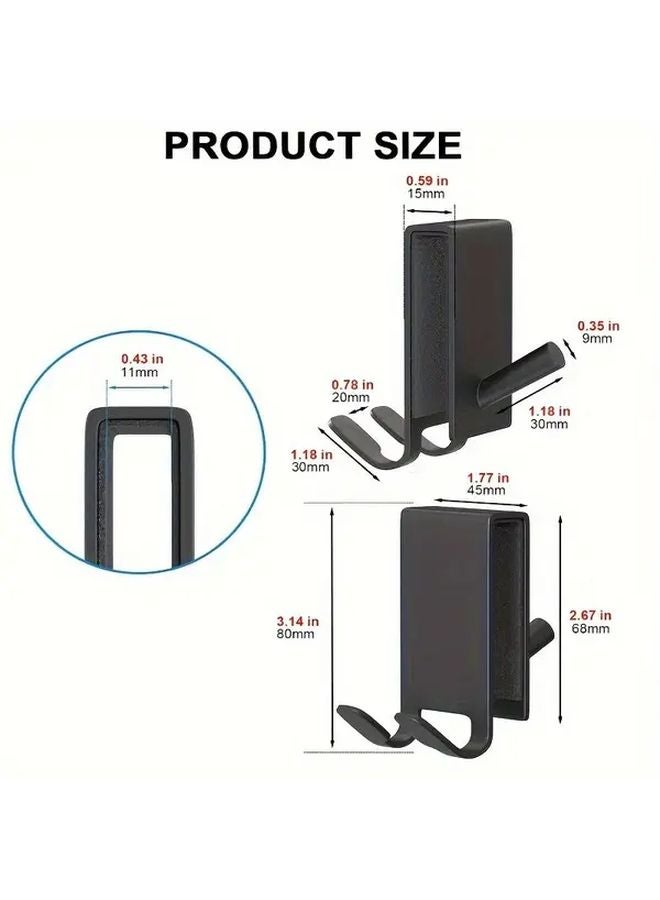 2 Pack Silvery Stainless Steel Rust Proof Door Hanging Shower Hook Heavy Duty Bathroom Organizer - Image 4