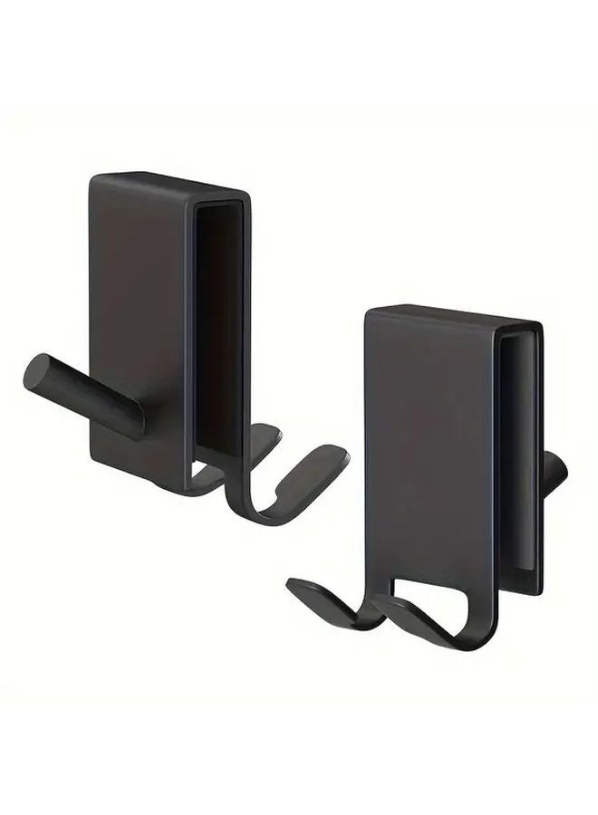 2 Pack Silvery Stainless Steel Rust Proof Door Hanging Shower Hook Heavy Duty Bathroom Organizer - Image 3