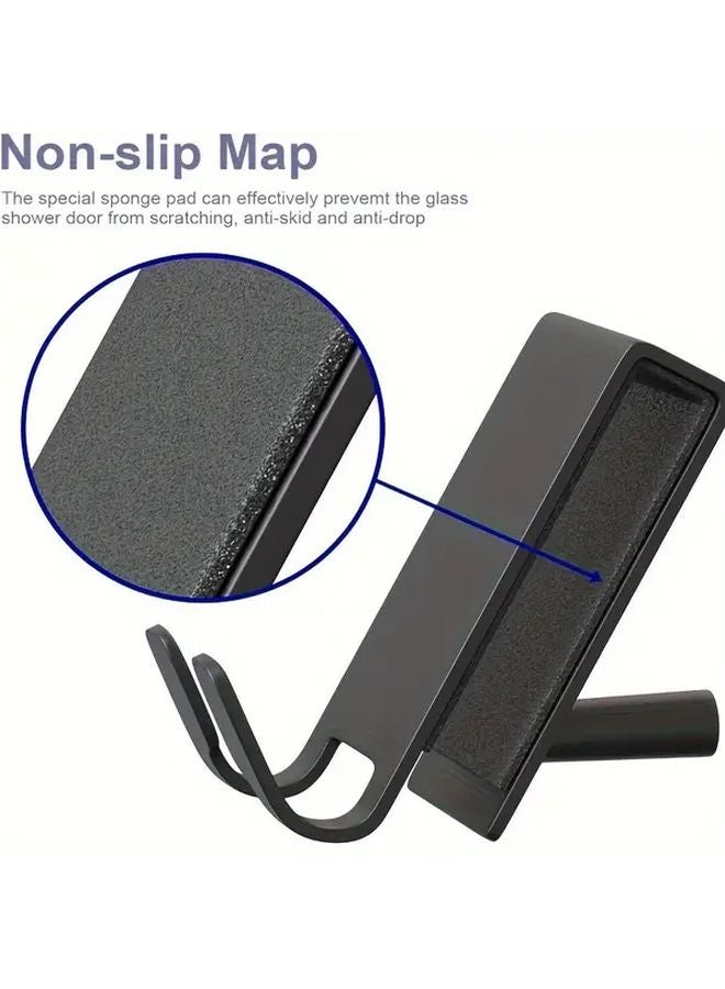 2 Pack Silvery Stainless Steel Rust Proof Door Hanging Shower Hook Heavy Duty Bathroom Organizer - Image 5