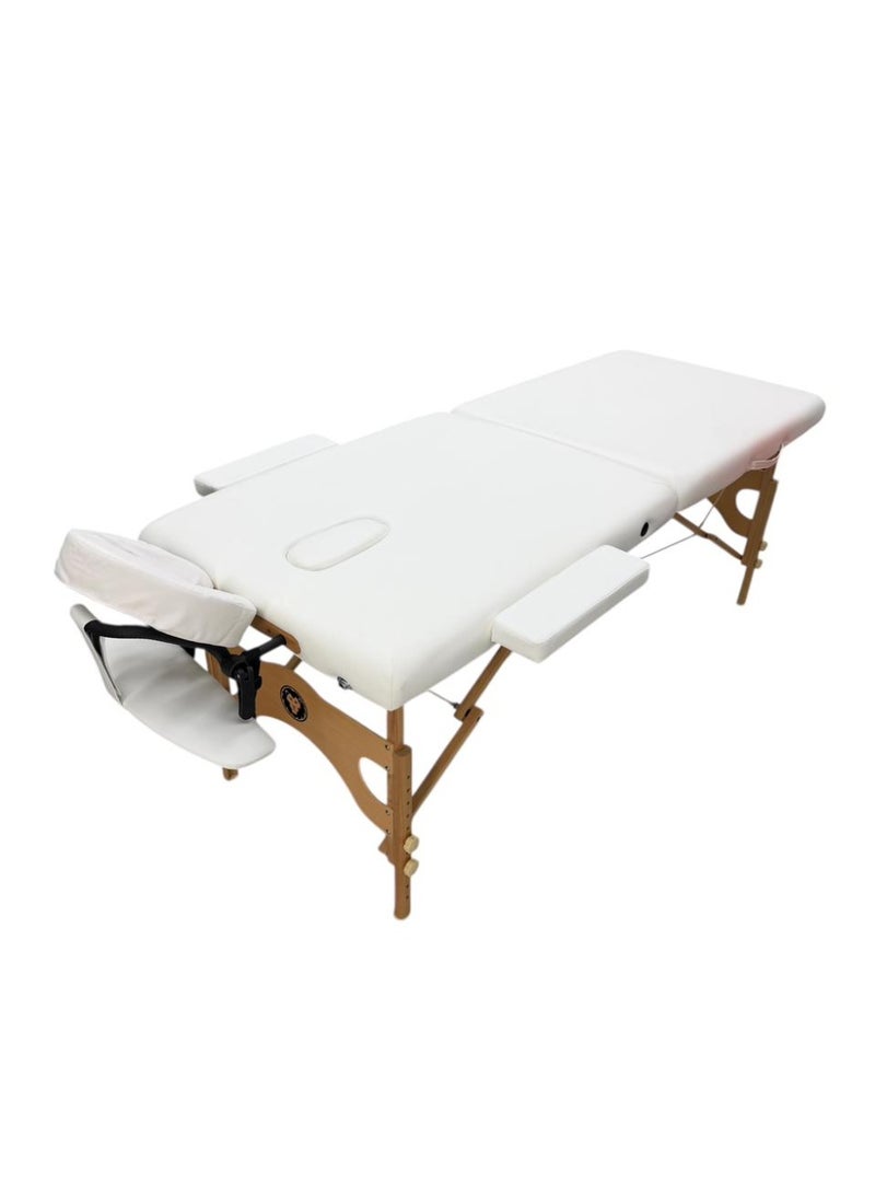 MAXIMUS PRO-COMFORT MASSAGE BED 28" WHITE UPHOLSTERY - Image 1