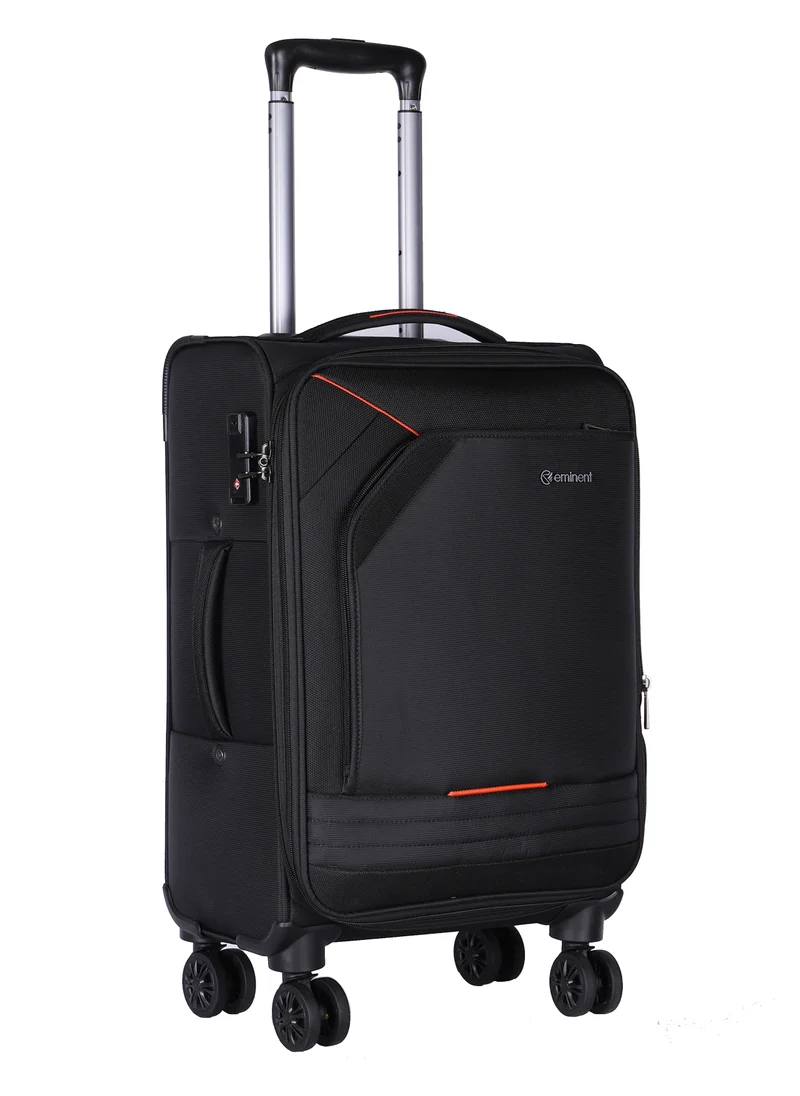 eminent Expandable Luggage Trolley Bag Soft Suitcase for Unisex Travel Polyester Shell Lightweight with TSA lock Double Spinner Wheels E777SZ Large Checked 28 Inch Black