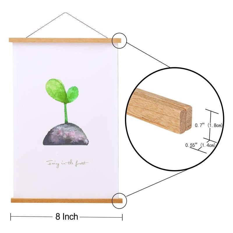 FALAMON 3 Pack Magnetic Poster Hanger Frame, Teak Wood Magnet Poster Frame for Posters, Prints, Photos, Pictures, Maps, Scrolls, and Canvas Artwork - Image 5