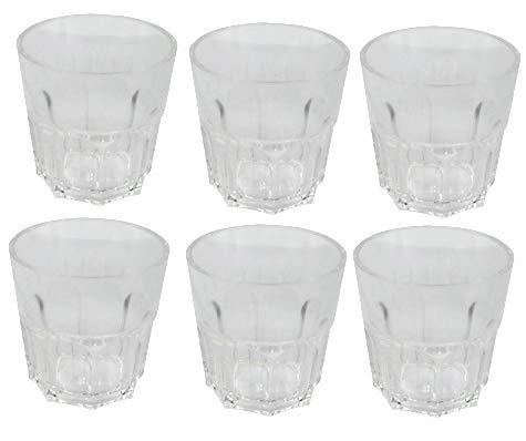 Olrada Food Grade Unbreakable Microwave Safe BPA Free 180ml Drinking Glass Set of 6pcs - Image 1
