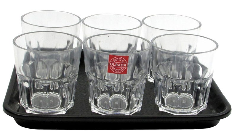 Olrada Food Grade Unbreakable Microwave Safe BPA Free 180ml Drinking Glass Set of 6pcs - Image 3