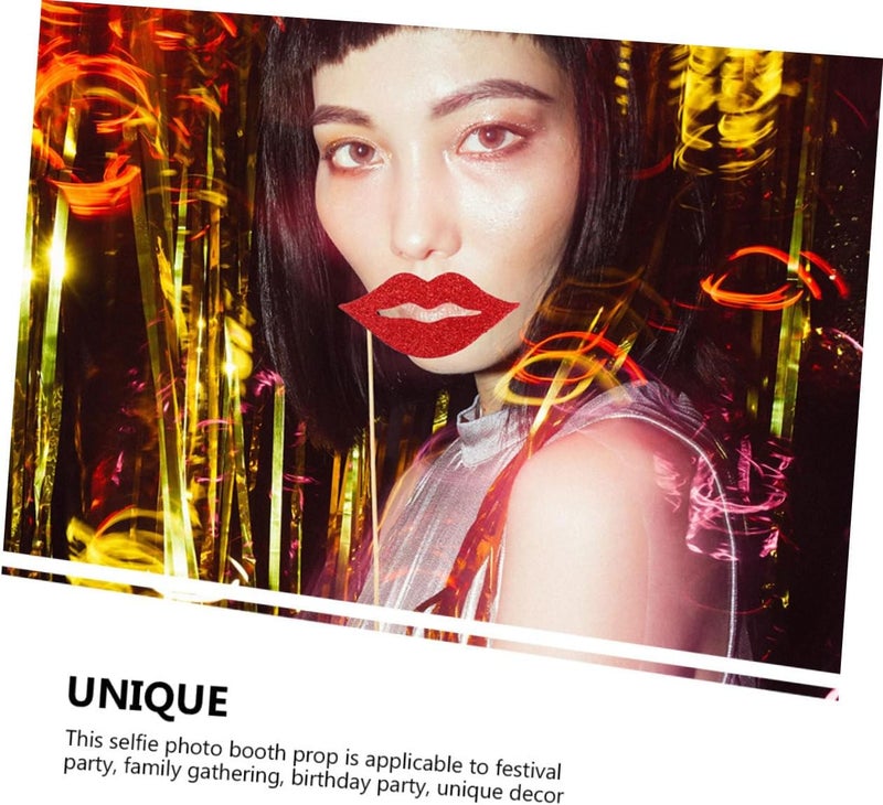 20pcs Creative Lips Photo Props for Parties Fun Selfie Booth Accessories for Weddings Birthdays and Gatherings Unique Decorative Lips Sticks for Memorable Moments - Image 5
