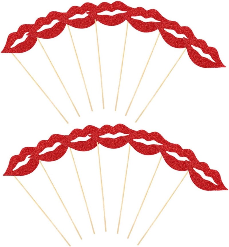 20pcs Creative Lips Photo Props for Parties Fun Selfie Booth Accessories for Weddings Birthdays and Gatherings Unique Decorative Lips Sticks for Memorable Moments - Image 1