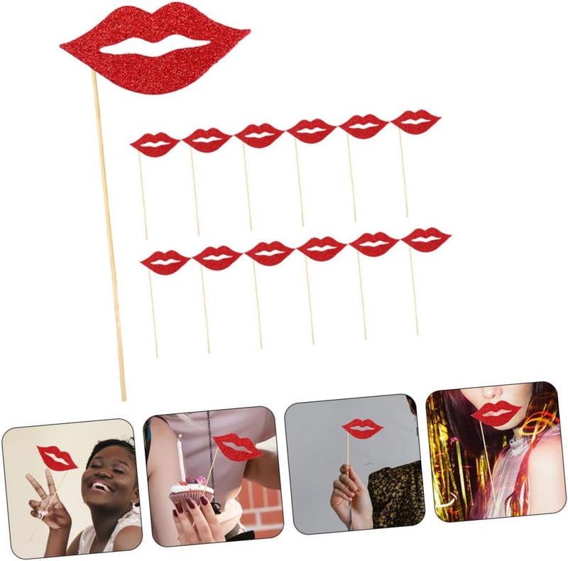 20pcs Creative Lips Photo Props for Parties Fun Selfie Booth Accessories for Weddings Birthdays and Gatherings Unique Decorative Lips Sticks for Memorable Moments - Image 4