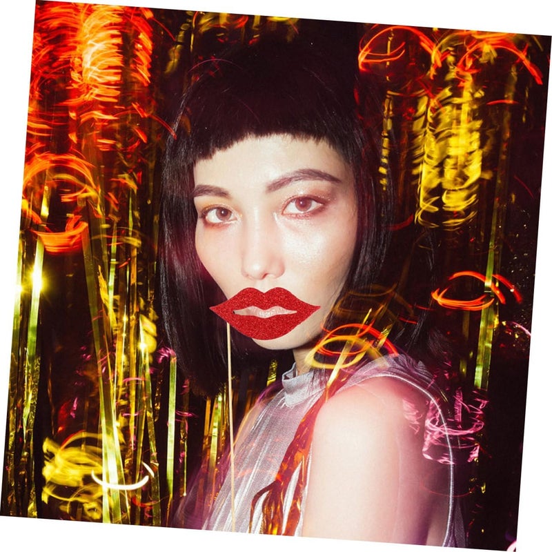 20pcs Creative Lips Photo Props for Parties Fun Selfie Booth Accessories for Weddings Birthdays and Gatherings Unique Decorative Lips Sticks for Memorable Moments - Image 2