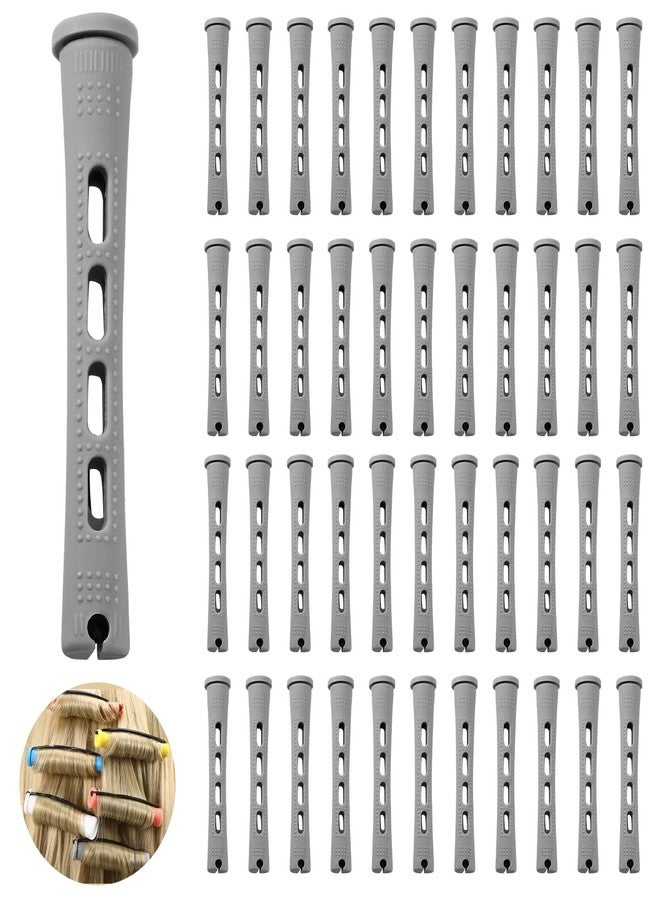 Coufce 60 Pcs Perm Rods 0.59" Grey Hair Rollers Cold Wave Rods Long Short Hair Rollers Curling Rods - Image 1