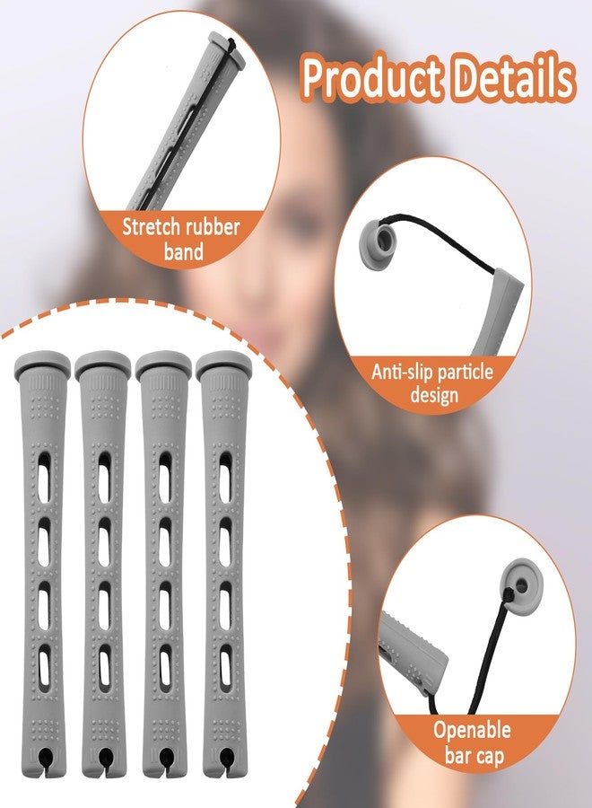 Coufce 60 Pcs Perm Rods 0.59" Grey Hair Rollers Cold Wave Rods Long Short Hair Rollers Curling Rods - Image 2
