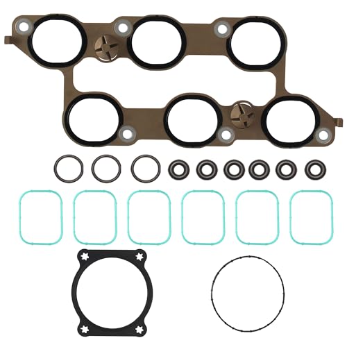 Wollvon Lower Upper Intake Manifold Gasket Set MS972401 MS19932 Compatible with Chevy Camaro Caprice Colorado Equinox Impala Traverse 36L ATS CTS SRX XTS GMC Acadia Buick Enclave 36L - Image 1