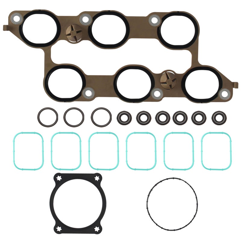 Wollvon Lower Upper Intake Manifold Gasket Set MS972401 MS19932 Compatible with Chevy Camaro Caprice Colorado Equinox Impala Traverse 36L ATS CTS SRX XTS GMC Acadia Buick Enclave 36L - Image 2