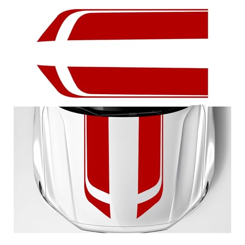 KVAEY Car Hood Decal Sticker Racing Stripe Graphic Stickers for Auto Body Skirt Roof Hood Bumper Automotive Exterior Decoration Vinyl Decal for Car SUV Truck Car Accessories Red - Image 1