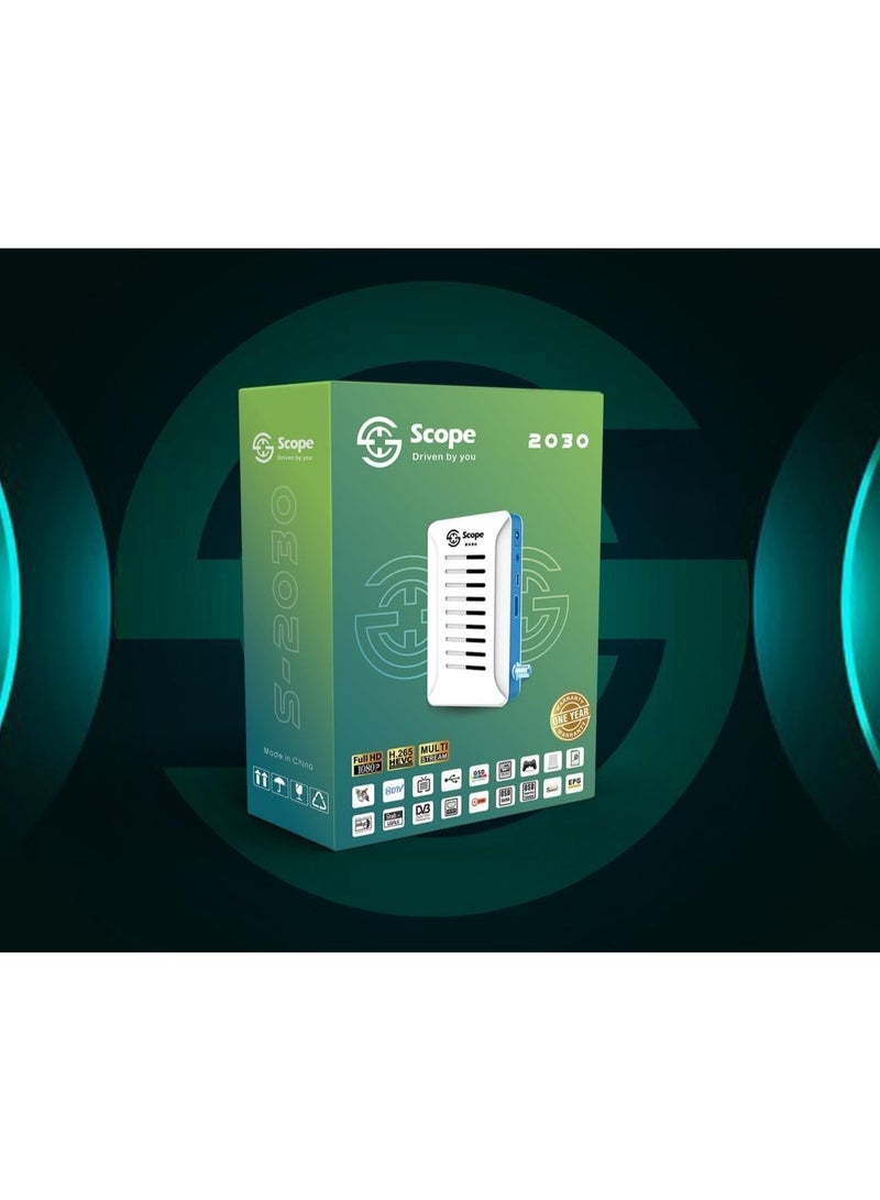 اسكوب جهاز استقبال فضائي سكوب 2030 بدقة Full HD 1080p مع واي فاي داخلي وريموت بلوتوث ومنفذ USB وتقنية H.265 - Image 2
