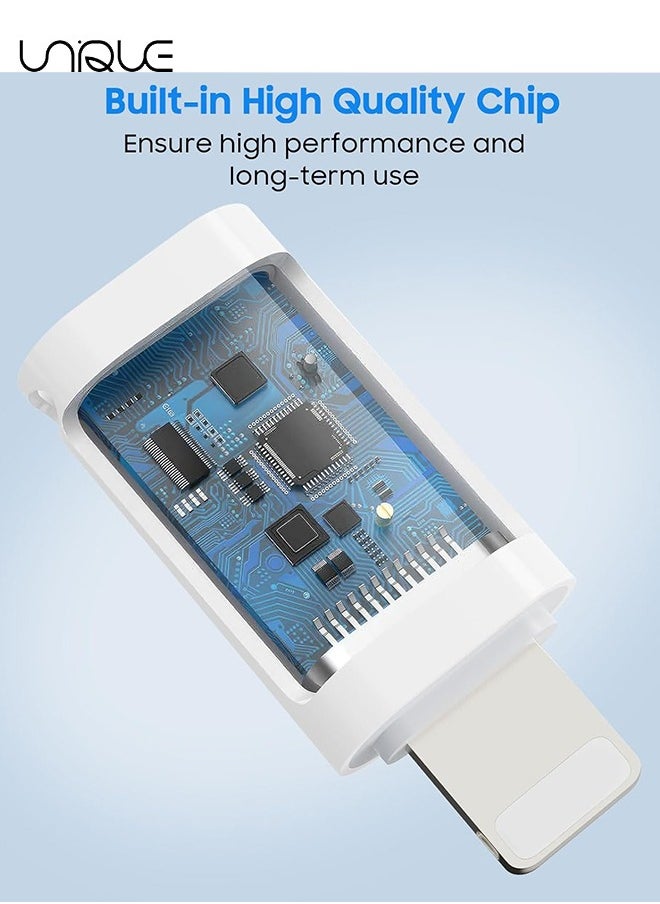 Unique - 2 Pack USB C Female to Lightning Male Adapter - Lightning Male to USB-A Female OTG Adapter Connector for iPhone 16/15/14/13 Pro Max/iPad/iPod/AirPods - Support 10W Fast Charging/Data Transfer/Audio - Image 1