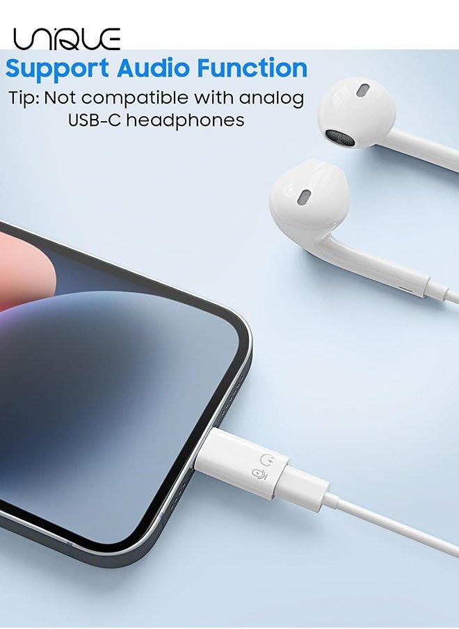 Unique - 2 Pack USB C Female to Lightning Male Adapter - Lightning Male to USB-A Female OTG Adapter Connector for iPhone 16/15/14/13 Pro Max/iPad/iPod/AirPods - Support 10W Fast Charging/Data Transfer/Audio - Image 1