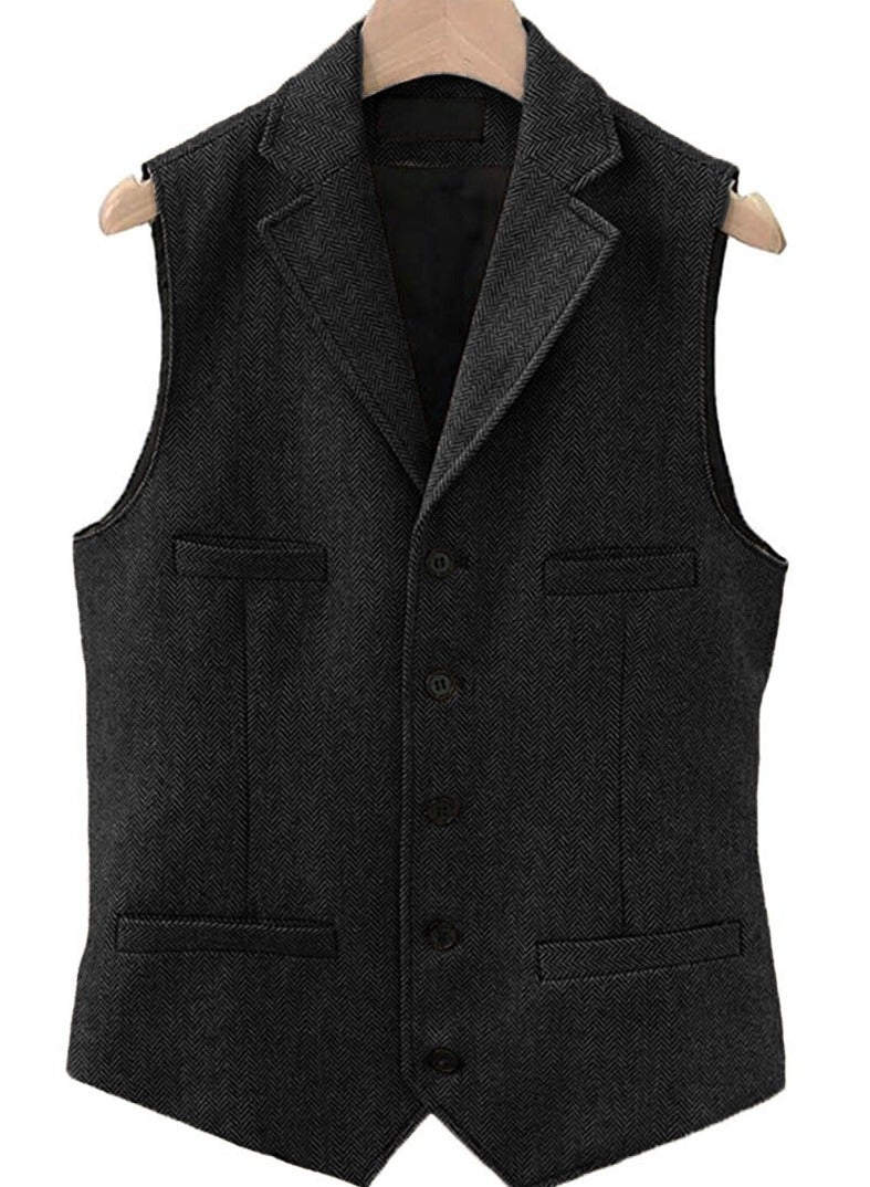 KUYING New Fashionable Herringbone Patterned Suit Vest  - Image 1