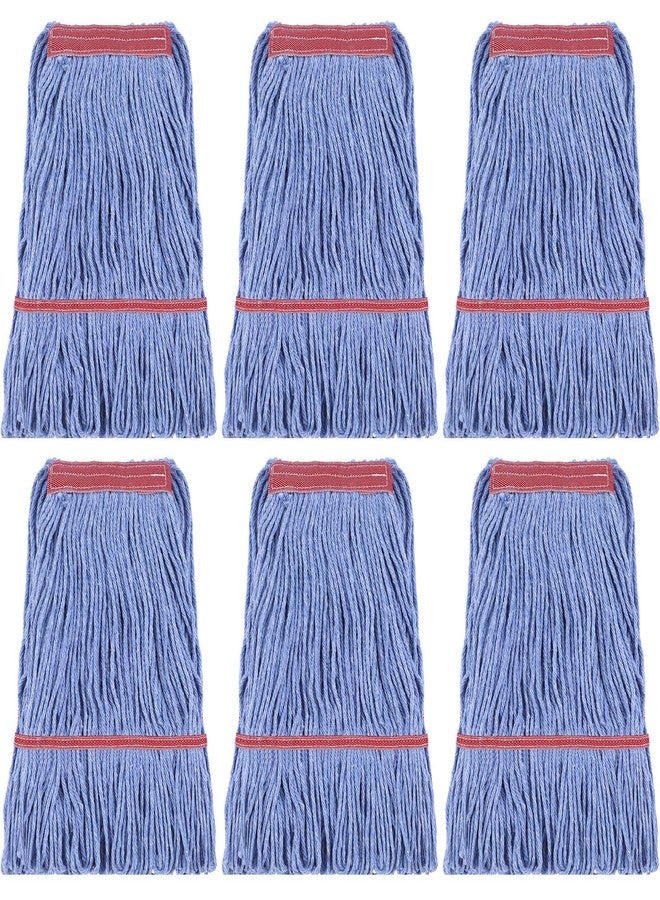 Eccliy 3 Pack Commercial Mop Heads Replacement Heavy Duty 18 oz Loop End Cotton String Wet Mop Refills Washable Absorbent Reusable for Industrial Home Tile Wood Concrete Floor (Blue,Red) - Image 1
