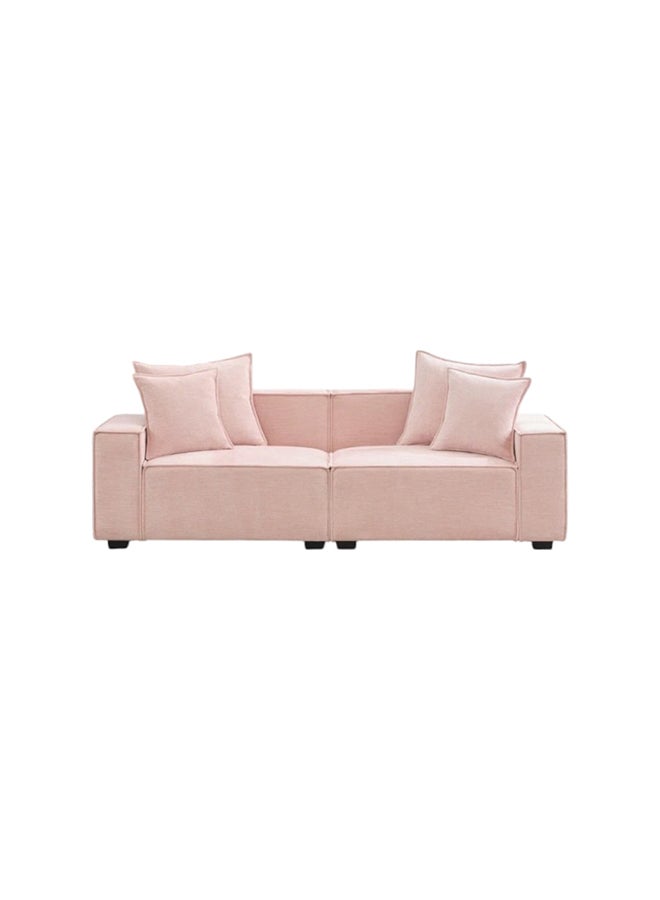 HomeJoyz | Royal Velvet Haven Sofa - Linen Fabric - Pink - 220x85x80cm - Swedish Wood - Royal Velvet - Image 2