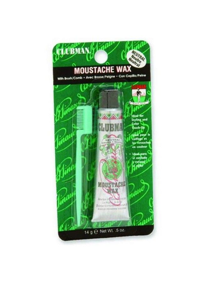 Clubman Pinaud Moustache Wax With Free Brushcomb Applicator Neutral 0.5Ounce (Pack Of 3) - Image 2