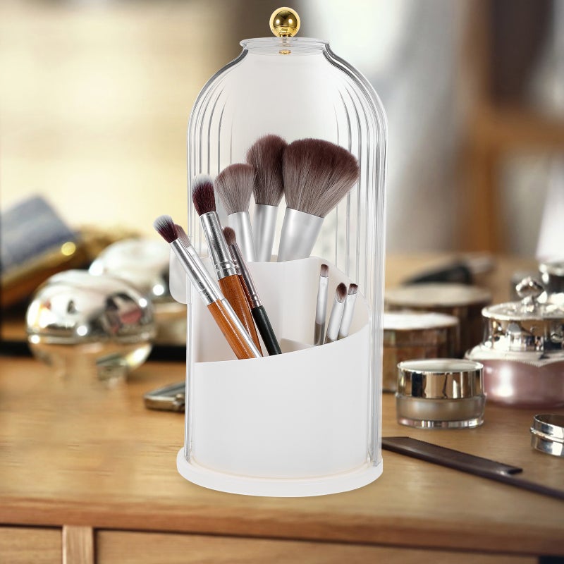 💄 حاوية تخزين فراشي المكياج دوارة مقاومة للغبار بسعة كبيرة - Image 5