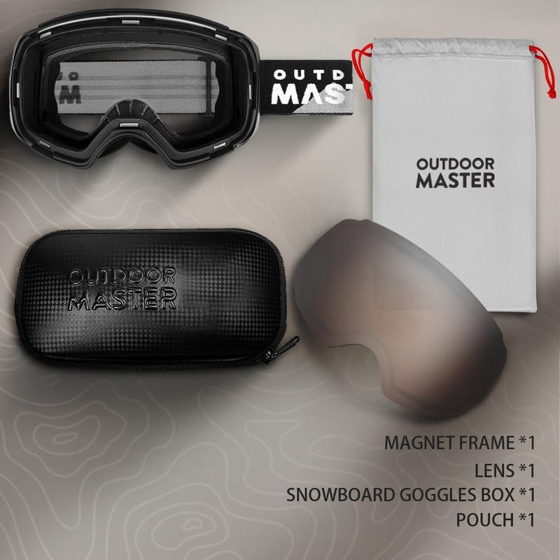 OutdoorMaster Ski Goggles PRO - Frameless, Interchangeable Lens 100% UV400 Protection Snow Goggles for Men & Women - Image 3