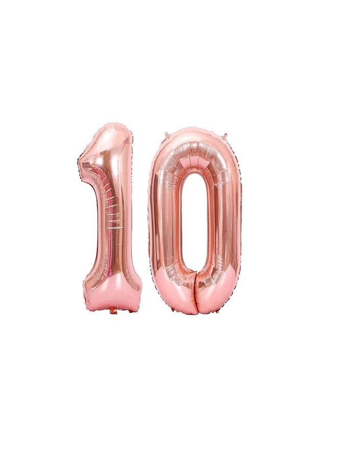 FI - FLICK IN 48 pcs 10th Birthday Decoration for Girls Number 10 Foil Balloon Arch Garland Kit for Birth Day Sash for Princess Party Tenth Birthday Decoration for Girls (Pack of 48, Gold & Pink) - Image 5