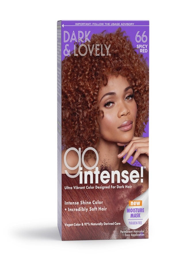 SOFT SHEEN SoftSheen-Carson Dark and Lovely Ultra Vibrant Permanent Hair Color Go Intense Hair Dye for Dark Hair with Olive Oil for Shine and Softness, Spicy Red - Image 1