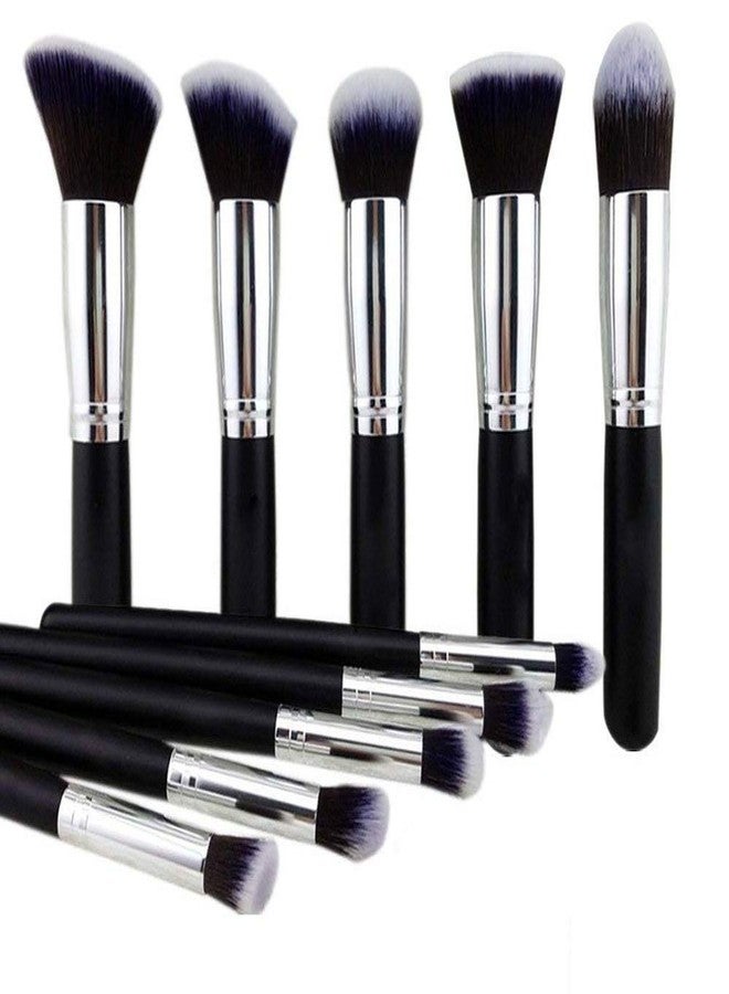 DATNASAYAD Women's & Girl's Mini Makeup Brushes Colour- Black - Set of 10 Pcs - Image 2