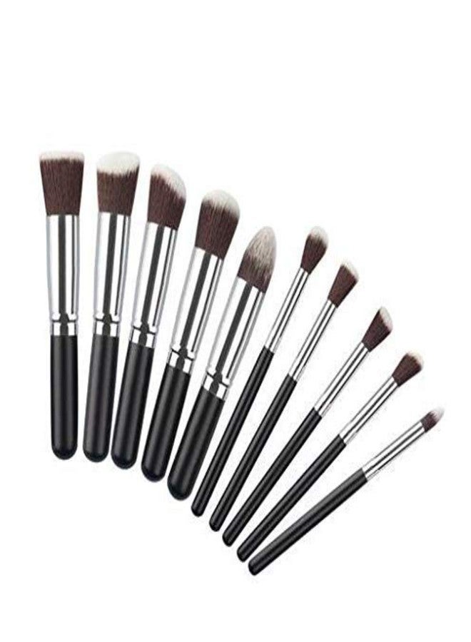 DATNASAYAD Women's & Girl's Mini Makeup Brushes Colour- Black - Set of 10 Pcs - Image 1