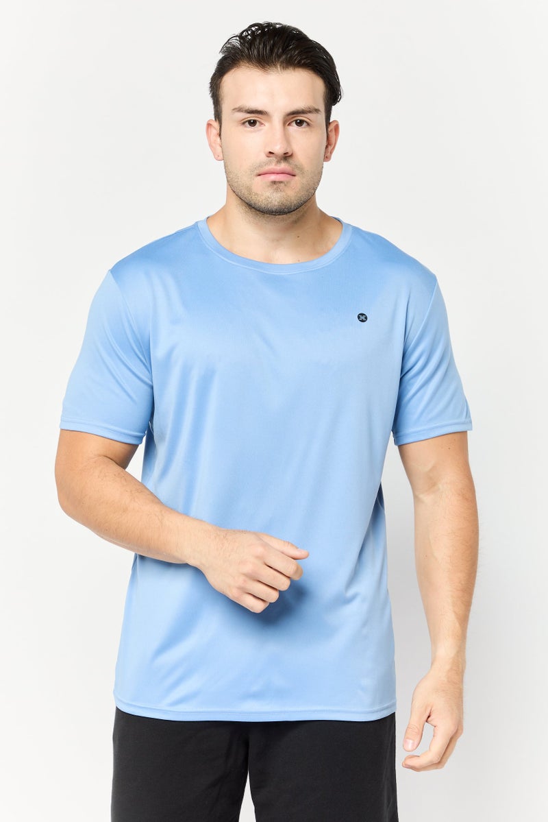 RBX Men Sportswear Fit Short Sleeves Training T-Shirt, Allure Blue  - Image 1