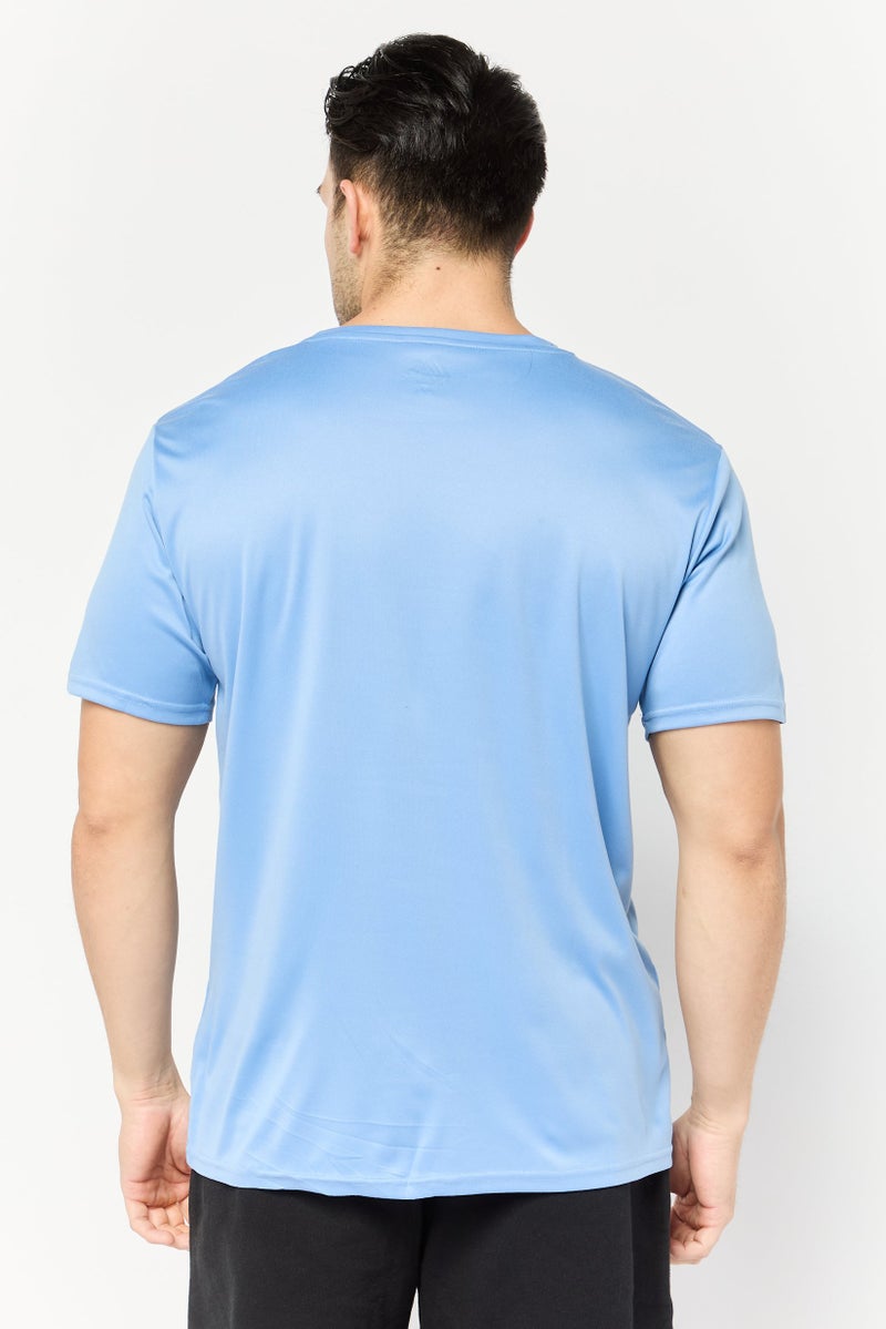 RBX Men Sportswear Fit Short Sleeves Training T-Shirt, Allure Blue  - Image 4