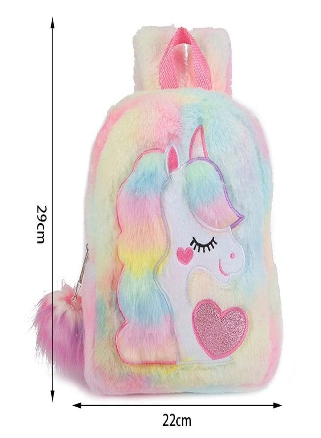 Flywind Cute Unicorn Backpack || Rainbow Backbag || Schoolbags for Girls Kids || School Picnic Kids Cartoon Backpack || Adjustable Shoulder(Multicolour) - Image 2