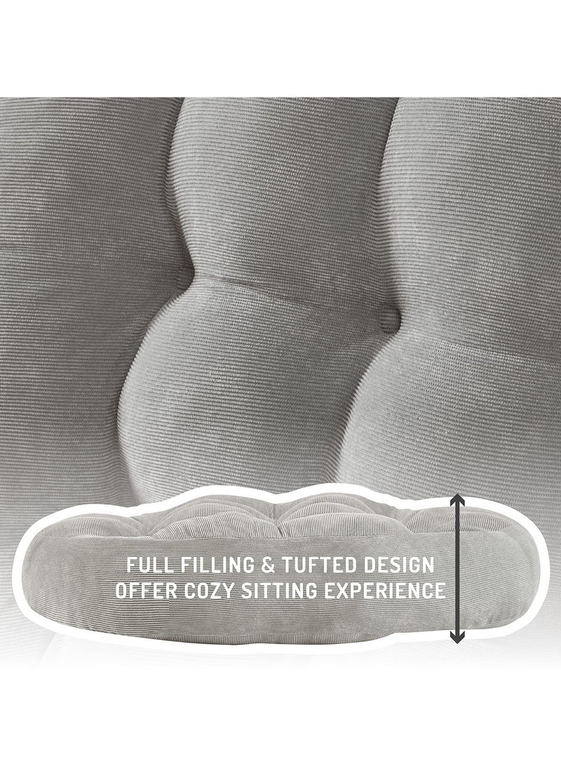 XICEN Meditation Floor Pillow, Round Large Pillows Seating for Adults, Tufted Corduroy Cushion for Tatami Living Room, Grey, 55cm  - Image 4
