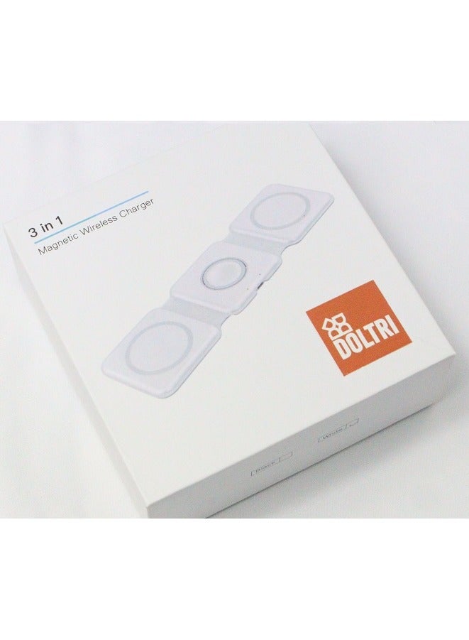 دولتري شاحن لاسلكي مغناطيسي 3 في 1 (أسود) - Image 5