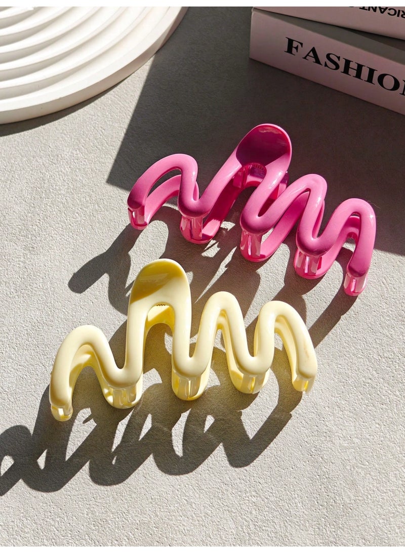 2 Pcs Elegant Hair Claw Clips – Distinctive Modern Colors - Image 2