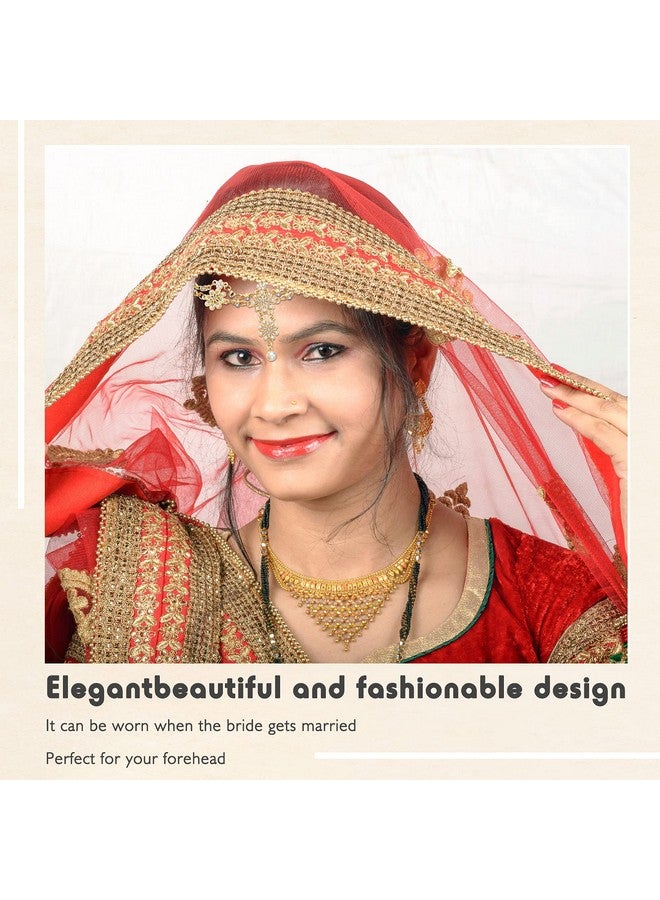 Luinabio Head Chain Jewelry Headpiece Rhinestone Head Jewelry Wedding Headband Chain Headpiece Bohemian Style Rhinestone Headband Diamond Head Chain Hair Accessories For Women Girls Hair Decoration (Gold) - Image 5