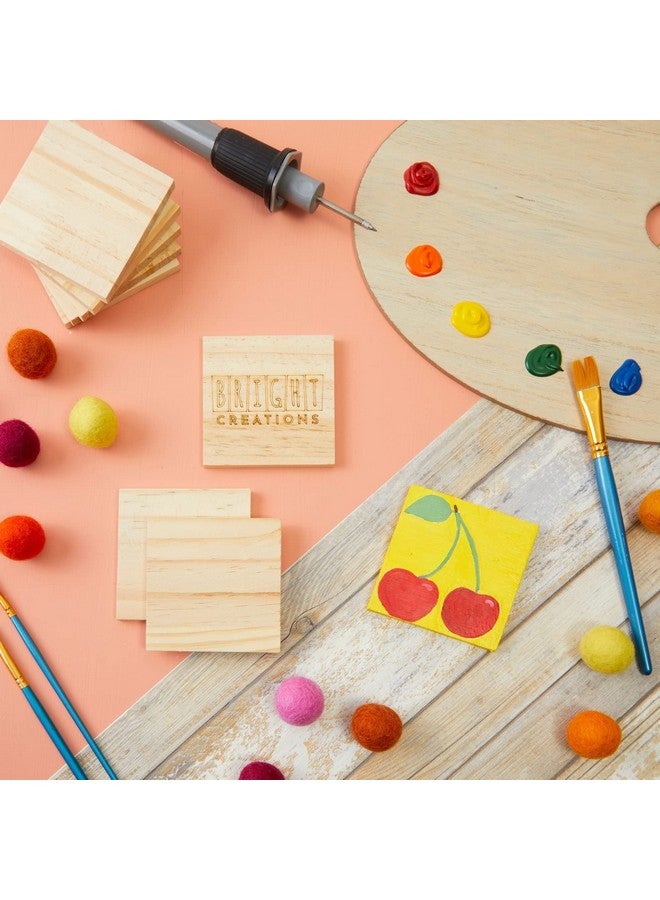 Bright Creations 15-Pack Unfinished 3X3 Wood Squares For Crafts, Blank Wood Wooden Tiles For Wood Burning, Diy Supplies, Coasters, Cutouts, Engraving - Image 2